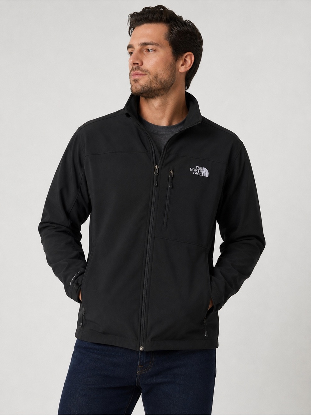 The North Face Apex Soft Shell Jacket Black Men’s XXL Full Zip Fleece Lined